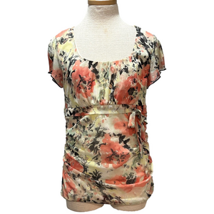 Maurices sz L Y2K floral top with tie